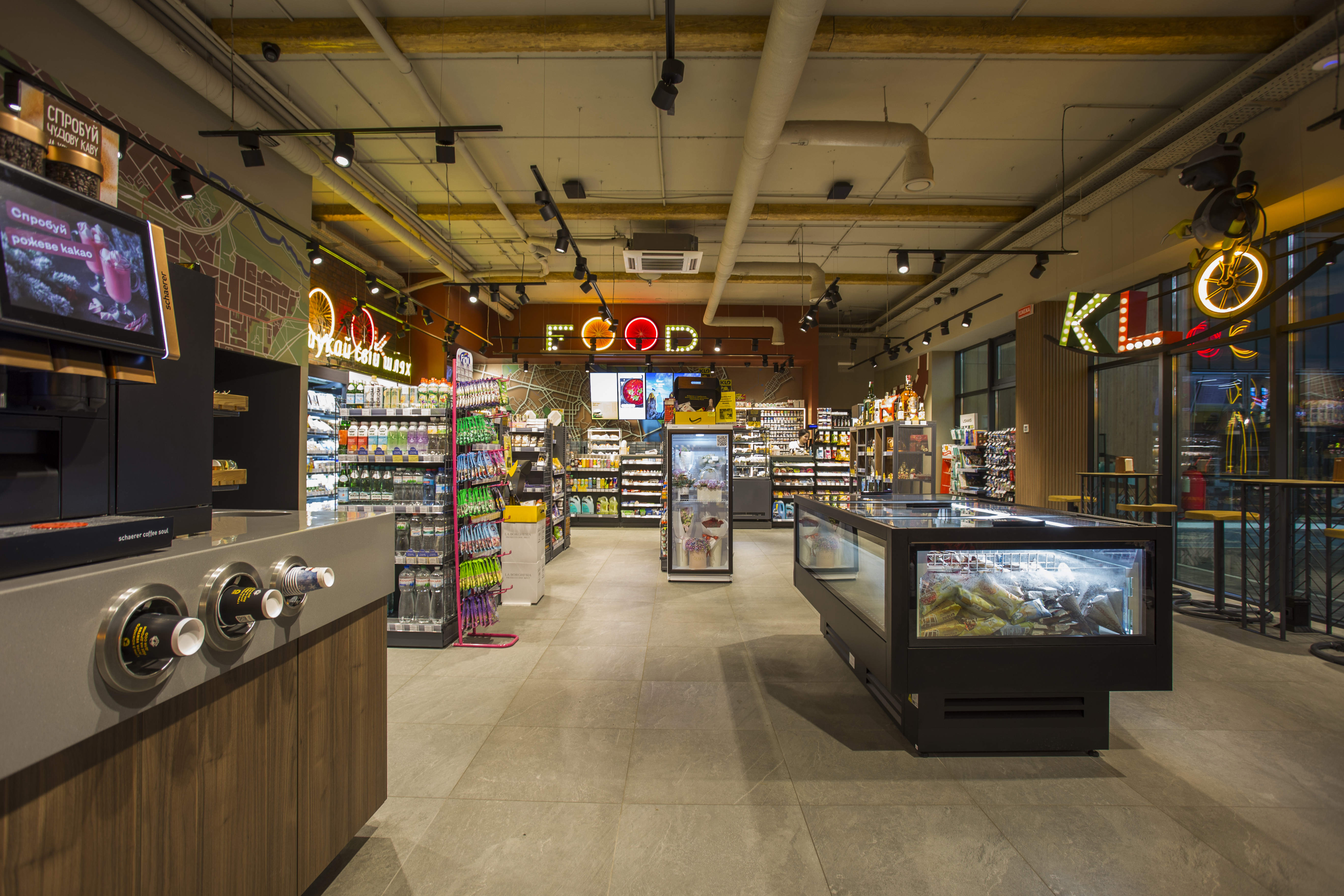 KLO gas station interior design