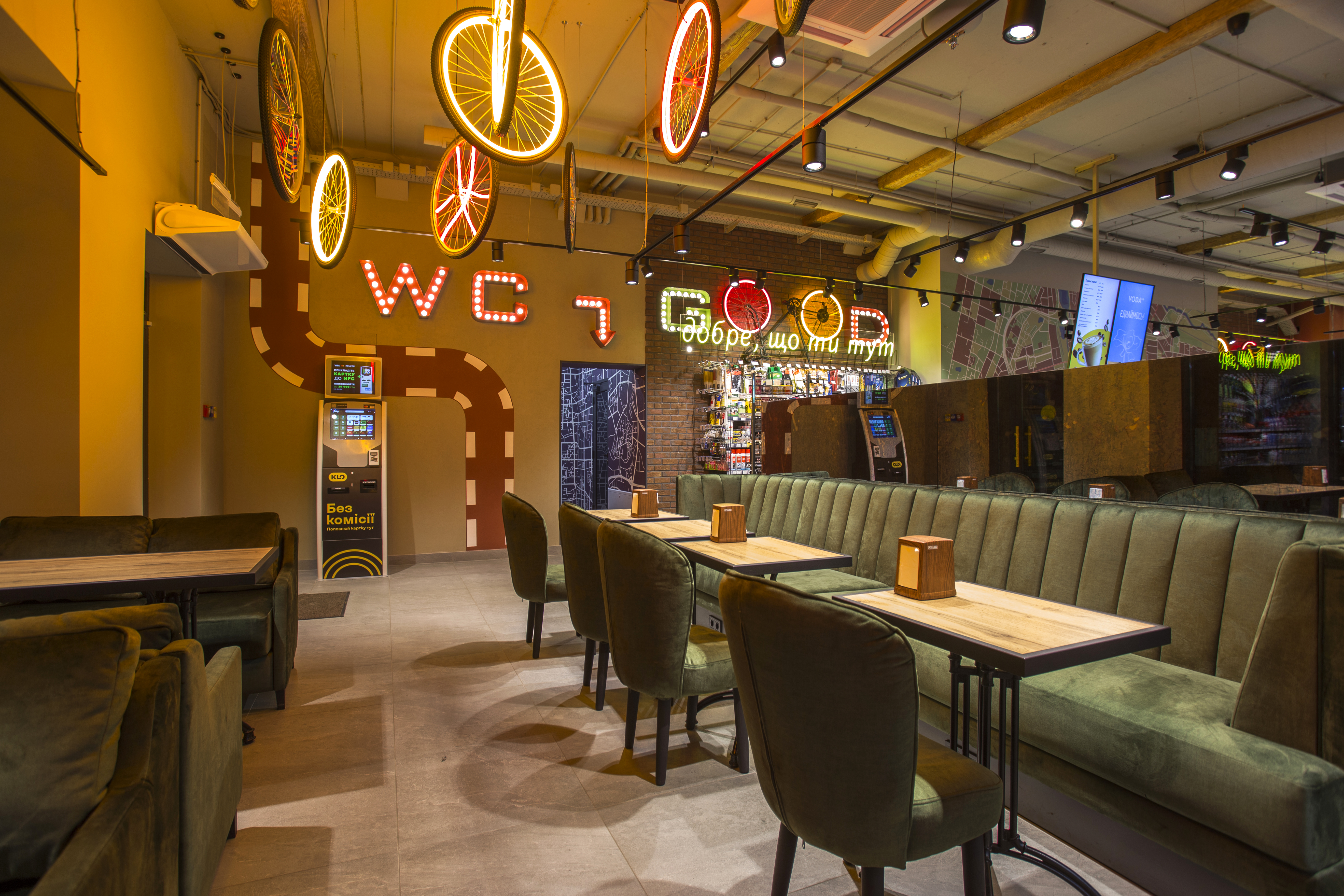 KLO gas station interior design