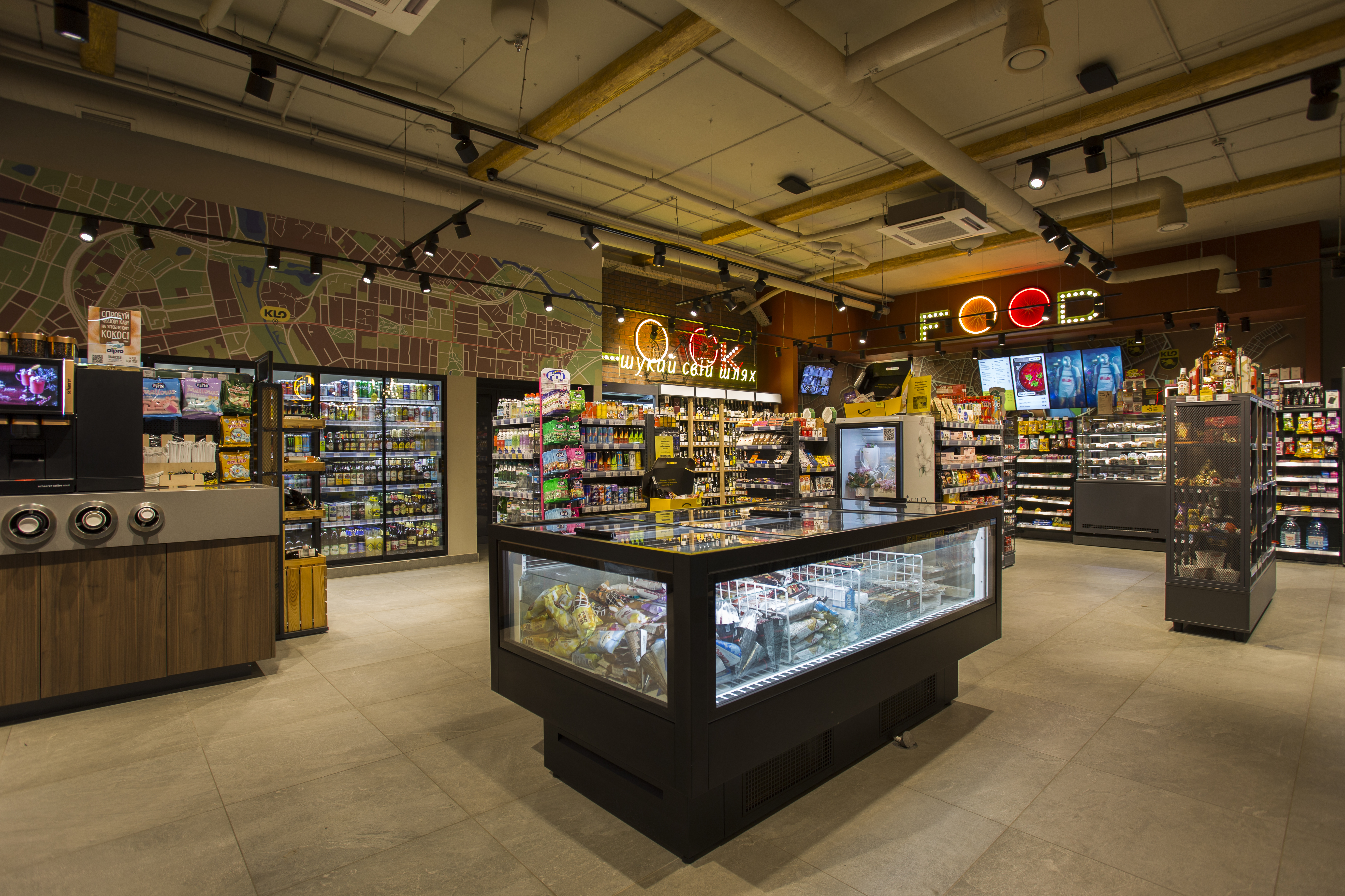 KLO gas station interior design