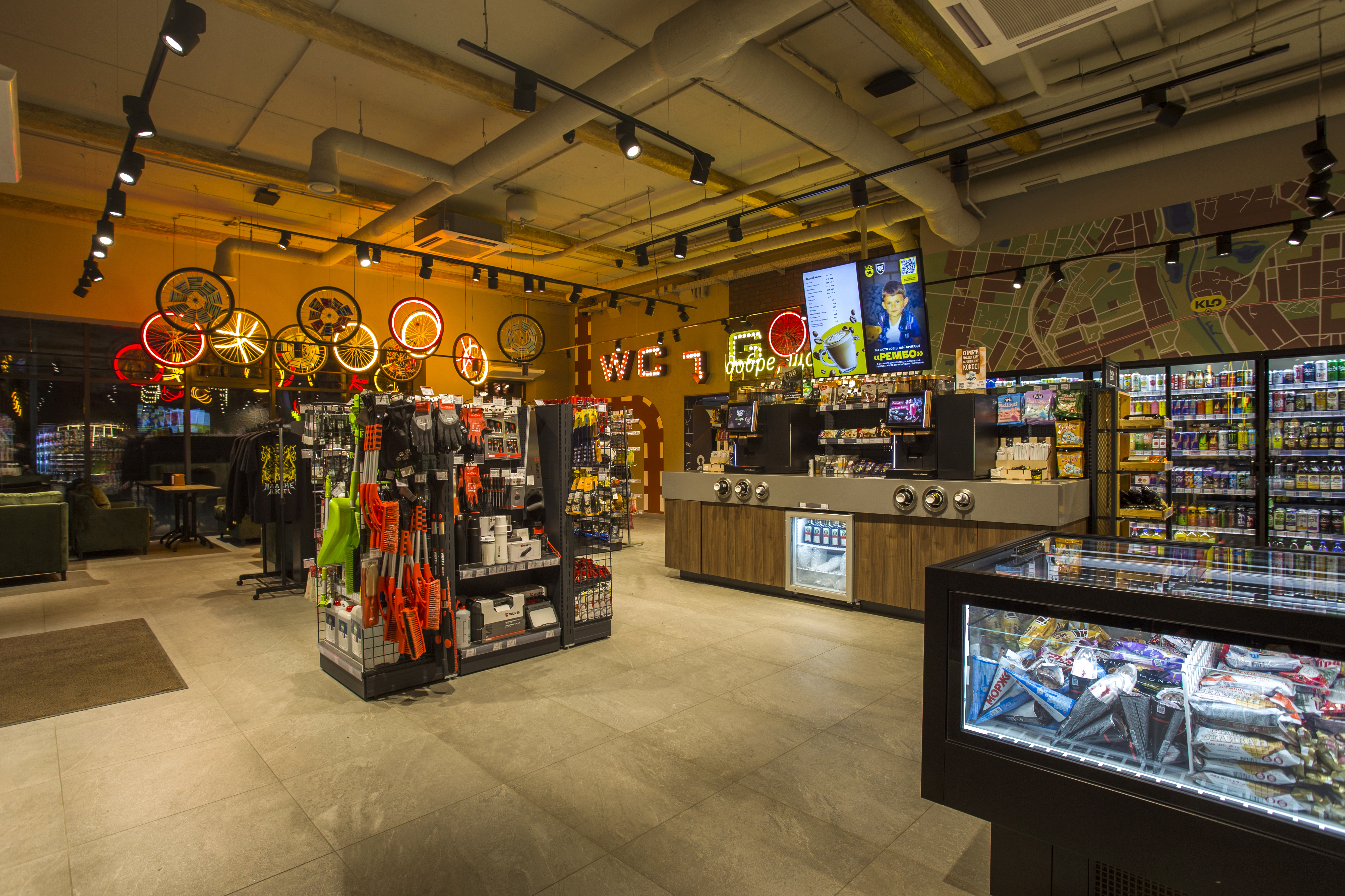 KLO gas station interior design